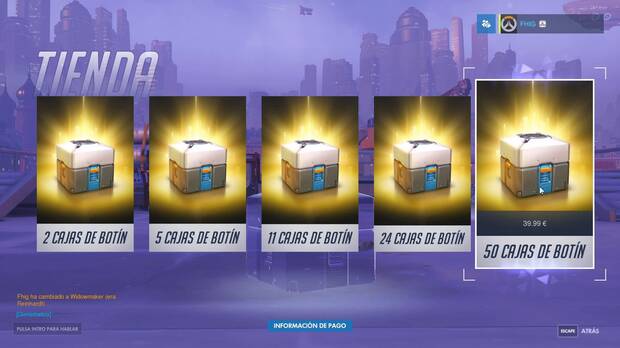 Si no queremos esperar a subir de nivel, podemos pagar dinero real para obtener cajas de forma inmediata.