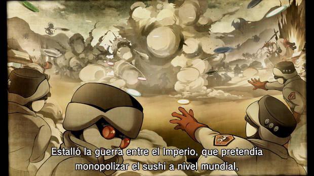 En la cruenta Guerra del Sushi, los platos de comida volaron por todas partes.