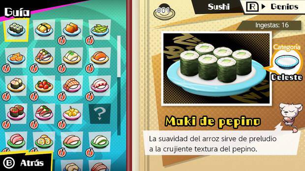 El juego incluye una completa enciclopedia con todos los tipos de sushis que existen en el mundo.