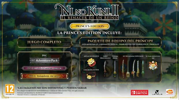 Todo lo que incluye Ni no Kuni II: Revenant Kingdom - Prince's Edition para Switch.