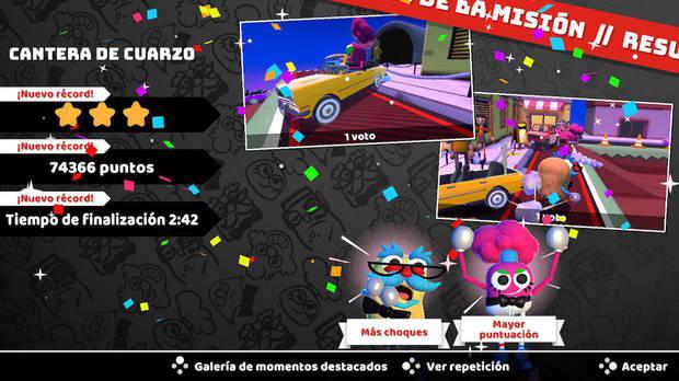 Al final de cada nivel los jugadores votan la mejor secuencia destacada de la partida.