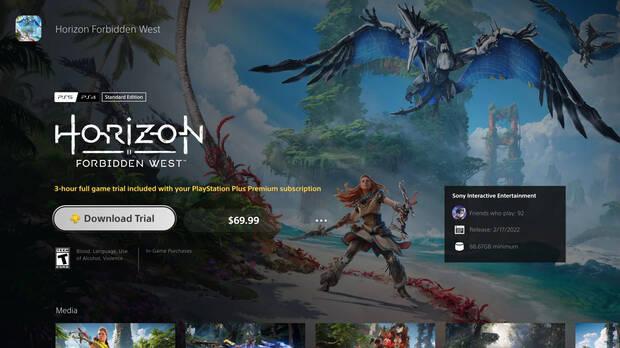 Demo de Horizon Forbidden West para PS Plus Premium.