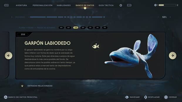 Star Wars Jedi: Survivor - Ficha de datos del Garpón labiodedo