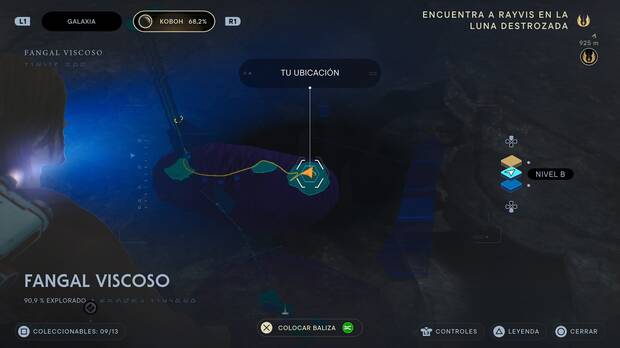 Star Wars Jedi: Survivor - Localización en el mapa del enemigo legendario El terror del pantano