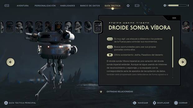 Star Wars Jedi: Survivor - Escáner del enemigo Droide sonda víbora