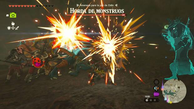 Los movimientos de combate de Link son pr�cticamente los mismos que en 'Breath of the Wild', aunque nuestros nuevos poderes nos abren tantas posibilidades que podremos afrontarlos de cientos de formas distintas.