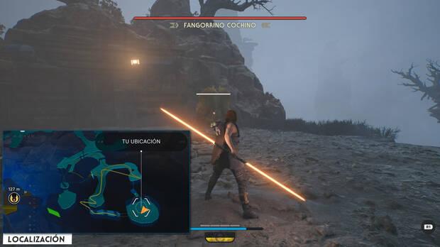Star Wars Jedi: Survivor - Localización en el mapa del enemigo legendario Fangorrino cochino