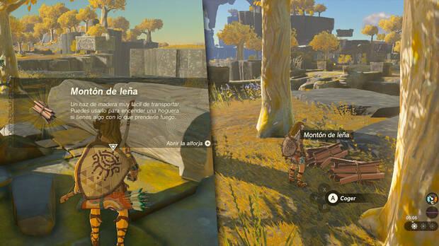 Zelda: Tears of the Kingdom - Conseguir un montón de leña