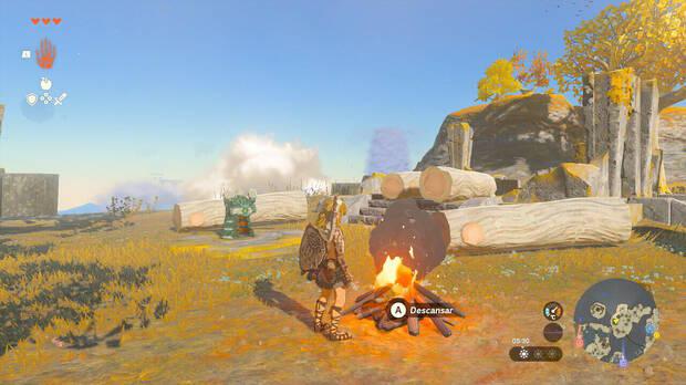 Zelda: Tears of the Kingdom - Descansar en una hoguera