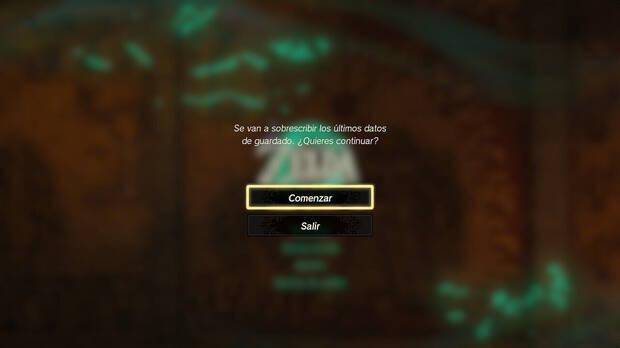 Zelda: Tears of the Kingdom - Confirmar una nueva partida