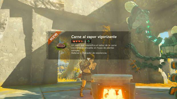 Zelda: Tears of the Kingdom - Obtener recetas nuevas al cocinar alimentos