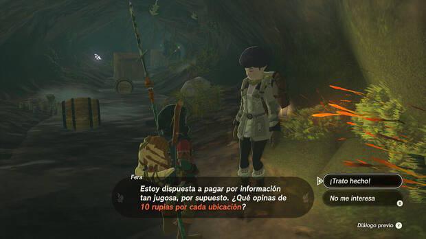Zelda: Tears of the Kingdom - Enséñale a Fera los pozos de Hyrule para ganar rupias