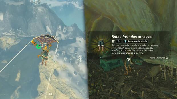 Zelda: Tears of the Kingdom - Equipar armaduras contra frío