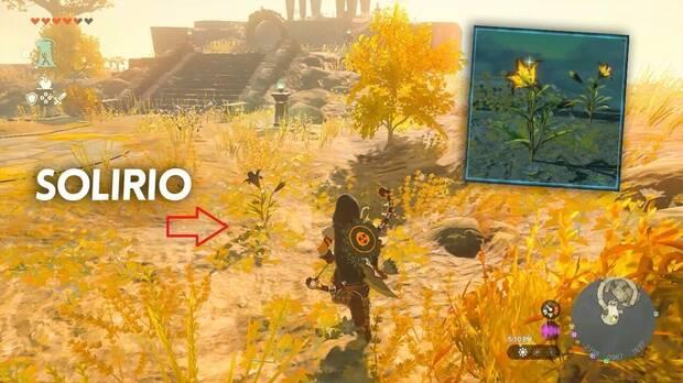 Zelda: Tears of the Kingdom - Preparar recetas con Solirio para resistir el aura maligna