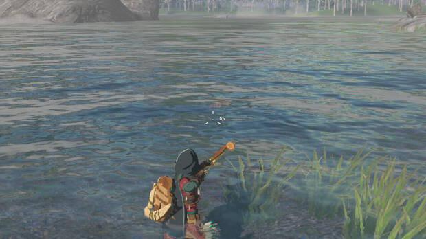 Zelda: Tears of the Kingdom - Pescar peces con arco y flechas