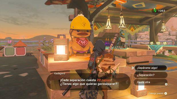 Zelda: Tears of the Kingdom - Separar combinaciones sin perderlas con Kadagoro