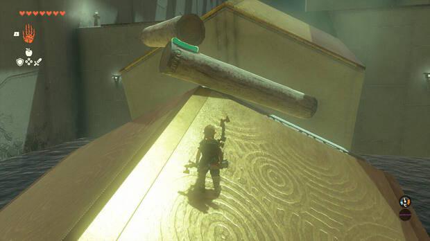 The Legend of Zelda Tears of the Kingdom - Santuarios Llanura de Hyrule: Santuario de Taiqa'su, columnas inclinadas para pasar
