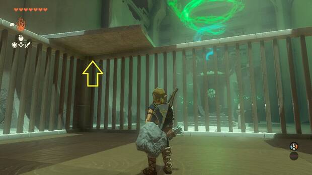 The Legend of Zelda: Tears of the Kingdom - Santuarios del Monte Lanayru: Santuario de Iqaisen, placa en la jaula para huir