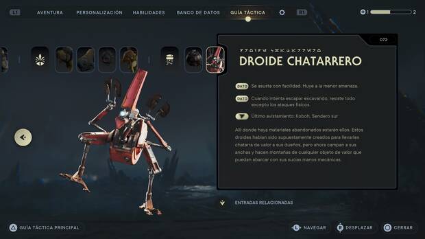Star Wars Jedi: Survivor - Escáner del enemigo Droide chatarrero