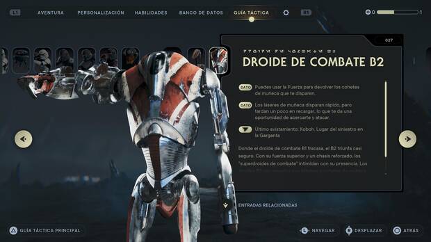 Star Wars Jedi: Survivor - Escáner del enemigo Droide de combate B2