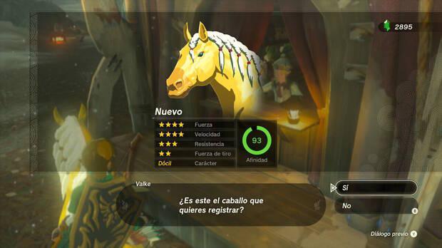 Zelda: Tears of the Kingdom - Estadísticas del caballo dorado de Zelda