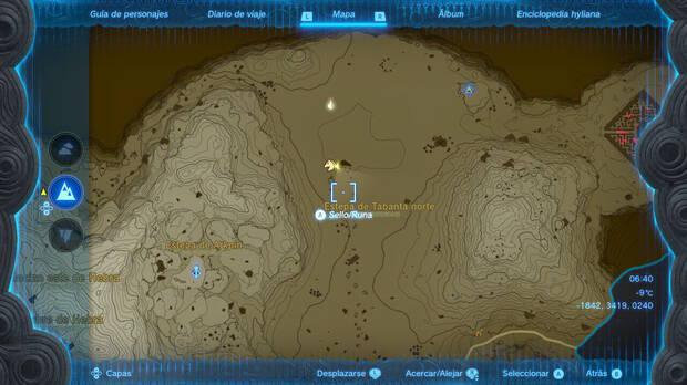 Zelda: Tears of the Kingdom - Localización del caballo dorado de Zelda en el mapa
