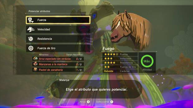 Zelda: Tears of the Kingdom - Potenciar atributos de caballos con Malanya