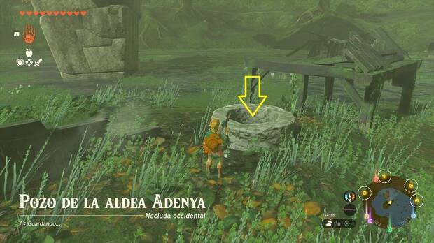 The Legend of Zelda: Tears of the Kingdom - Santuarios de Farone: Santuario de Sus'ubi, entrada del pozo de la aldea Aldenya