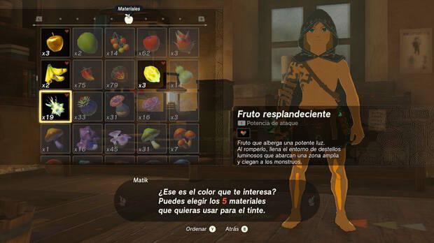 Zelda: Tears of the Kingdom - Teñir tus armaduras con materiales