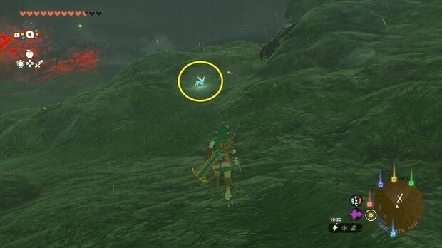 Zelda: Tears of the Kingdom - Conejos brillantes que conducen hacia fantasmos