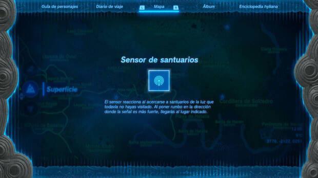Zelda: Tears of the Kingdom - Mejora de la tableta de Prunia: Sensor de santuarios
