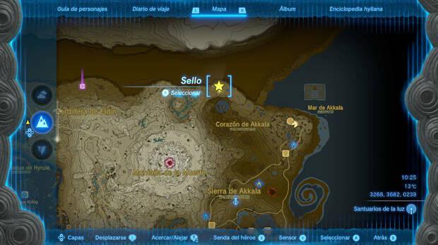 Zelda: Tears of the Kingdom - Localización del caballo blanco de Zelda en el mapa