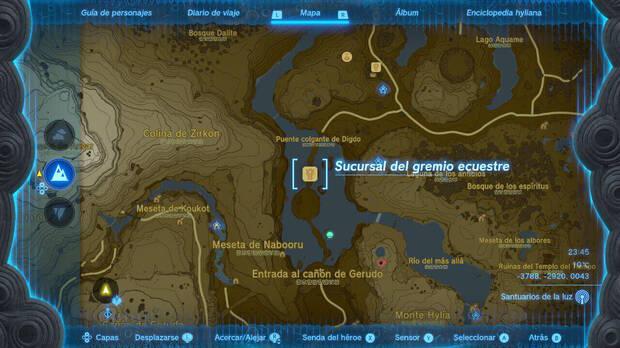 Zelda: Tears of the Kingdom - Localización en el mapa de la Sucursal del gremio ecuestre