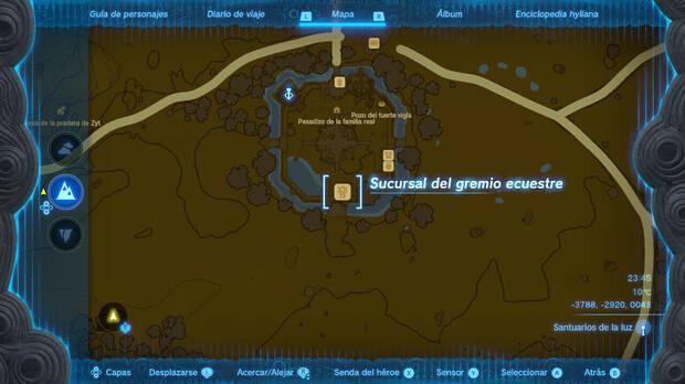 Zelda: Tears of the Kingdom - Localización en el mapa de la Sucursal del gremio ecuestre