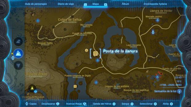 Zelda: Tears of the Kingdom - Localización en el mapa de la Posta de la llanura