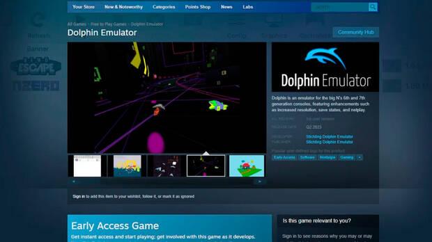 Pgina de Dolphin en Steam.