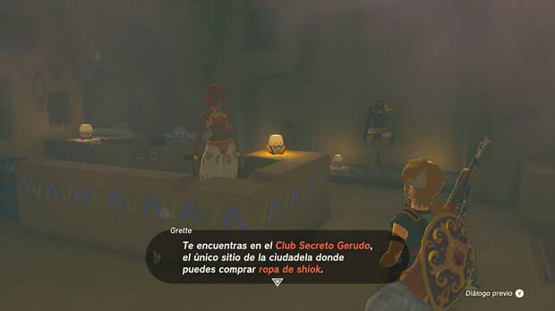 Zelda: Tears of the Kingdom - Qué se vende en el Club Secreto Gerudo