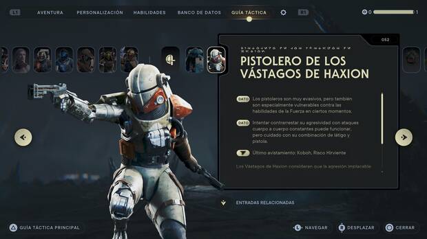 Star Wars Jedi: Survivor - Escáner del enemigo Pistolero de los Vástagos de Haxion