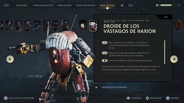 Star Wars Jedi: Survivor - Escáner del enemigo Droide de los Vástagos de Haxion