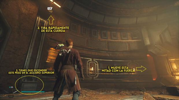 Star Wars Jedi: Survivor - Mover la puerta derecha del refugio enterrado