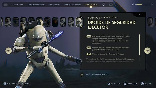 Star Wars Jedi: Survivor - Escáner del enemigo Droide de seguridad ejecutor