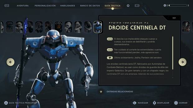 Star Wars Jedi: Survivor - Escáner del enemigo Droide centinela DT