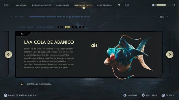 Star Wars Jedi: Survivor - Ficha de datos del Laa cola de abanico