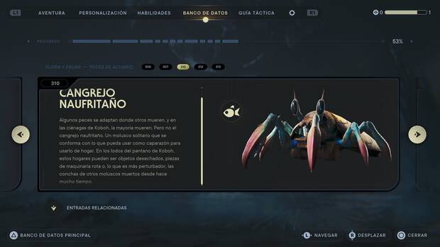 Star Wars Jedi: Survivor - Ficha de datos del Cangrejo naufritaño