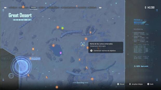 Stellar Blade - Abismo de Levoire: ubicación del campamento Norte de las ruinas enterradas en la parte oeste de las ruinas enterradas