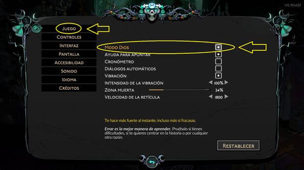 Hades 2 - Cómo activar el modo Dios