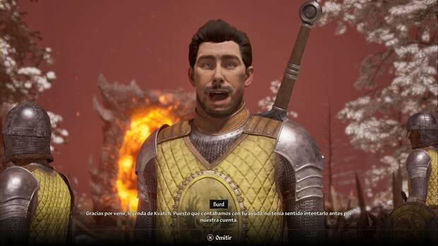 The Elder Scrolls IV: Oblivion - El portal de Bruma, el capitán Burd de la guardia de Kvatch espera órdenes