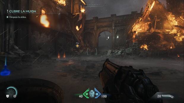 DOOM: The Dark Ages - Aldea de Khalim, barrera en la entrada de la aldea