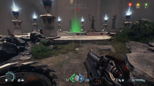 DOOM: The Dark Ages - Ciudad Santa de Aratum, placa verde en el lateral de la azotea de la segunda zona de aterrizaje secreta