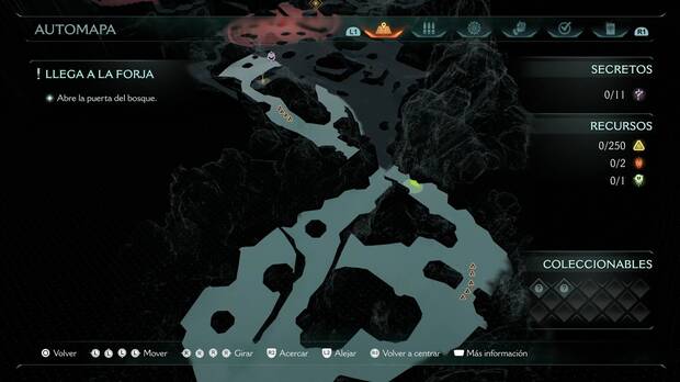 DOOM: The Dark Ages - Bosque Abisal, camino superior del primer desvío con oro y el primer sello de vida